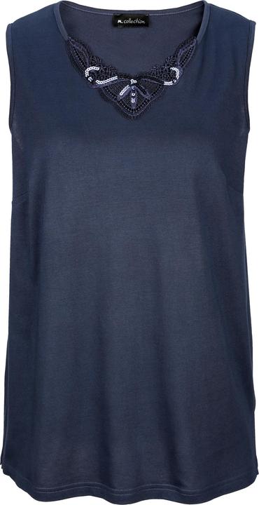 Immagine prodotto Meyermode Top, figurfreundlich, V-Ausschnitt, Spitze, Pailletten (42)