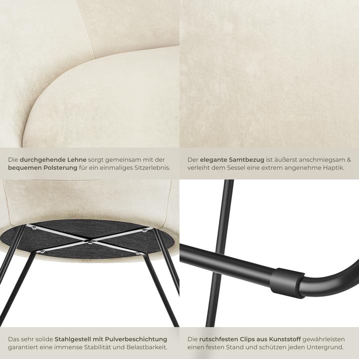 Immagine prodotto tectake poltrona cocktail Centera, imbottita, rotonda