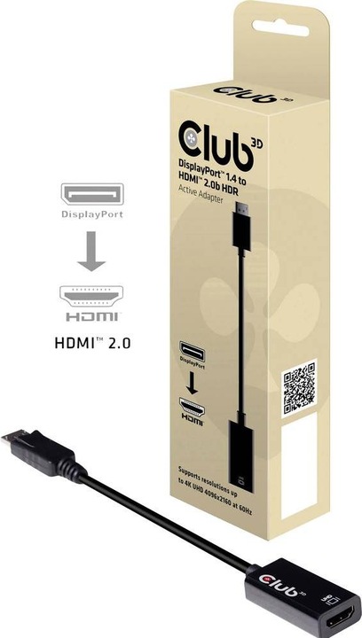 Produktbild Club 3D DP 1.4 auf (0.11 m, DisplayPort, HDMI)