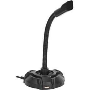 HP Microfono per computer, DHP-1100C, nero, luce LED Hub USB, Microfono