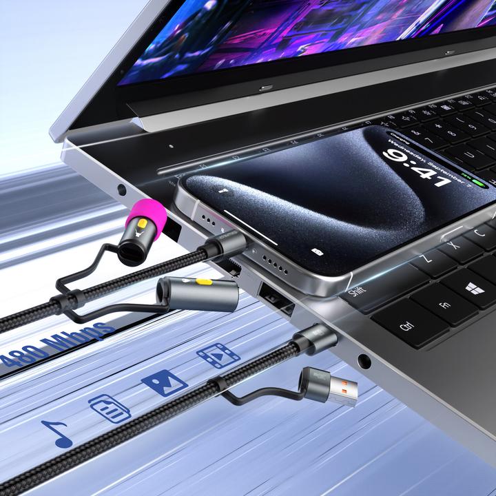 Image du produit 4smarts Kit de câbles USB-C 4en1 Explorer (1 m, USB 2.0, 60 W)