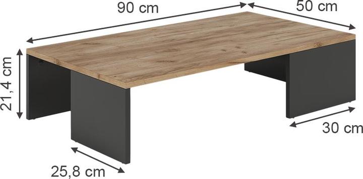 Produktbild Vicco Couchtisch Hardi, Anthrazit/Goldkraft Eiche, 90 x 21.4 cm