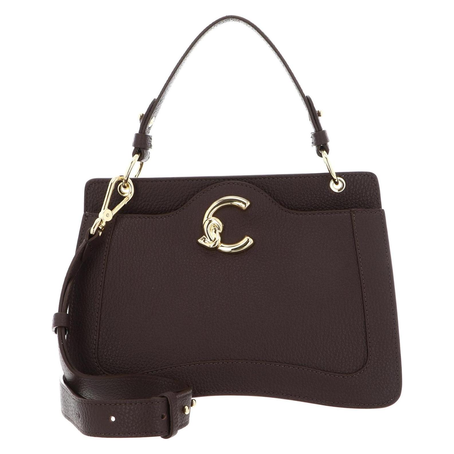 Coccinelle, Damen, Handtasche, C-Me Grained Leather Handbag, Braun