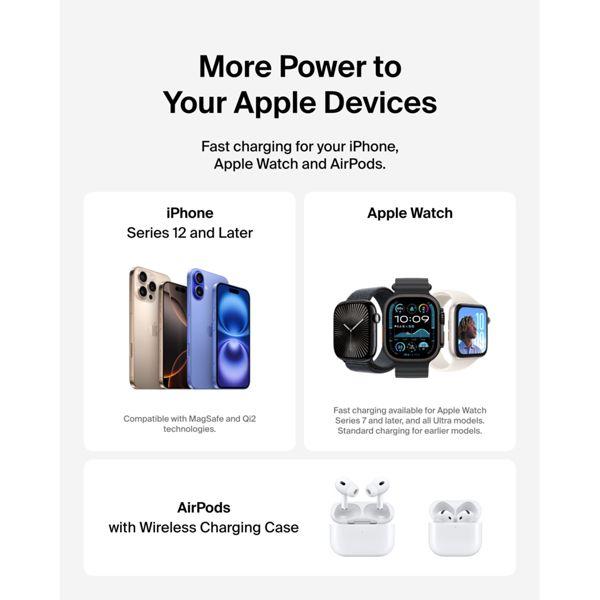 Produktbild Belkin BoostCharge 3-in-1 Qi2 Ladestation (15 W)