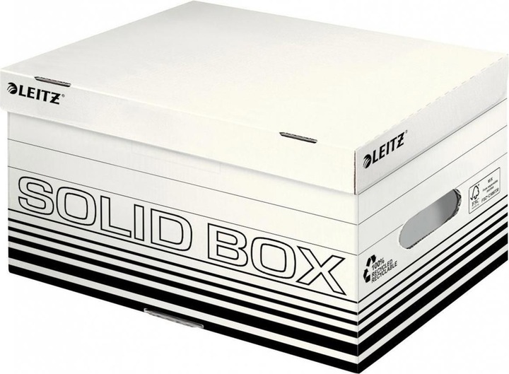 Actual product image Leitz Archive box 265 mm x 195 370 cardboard white, black 10 pcs. (Folio, A4)