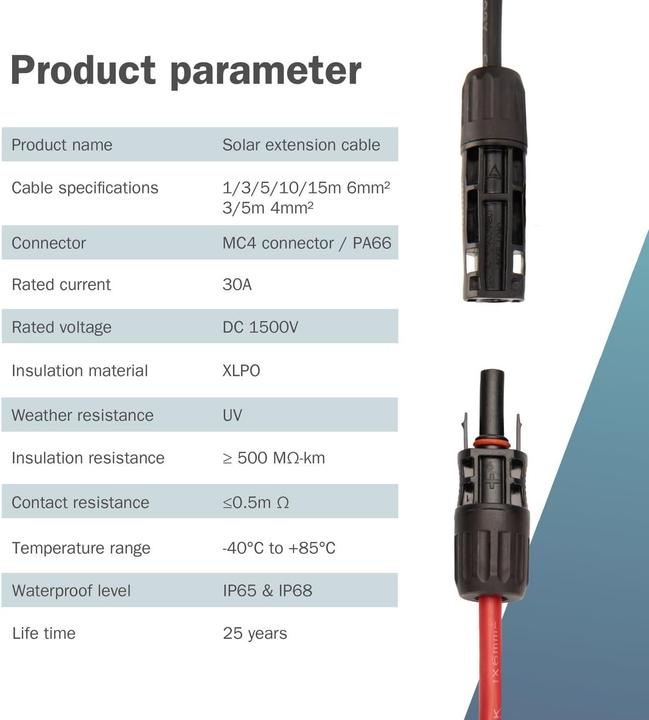 Immagine prodotto Digitus Solar Extension cable, 6 sqmm, MC4 connector (Cavo solare)