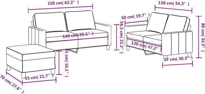 Produktbild vidaXL Sofagarnitur (2-Sitzer)