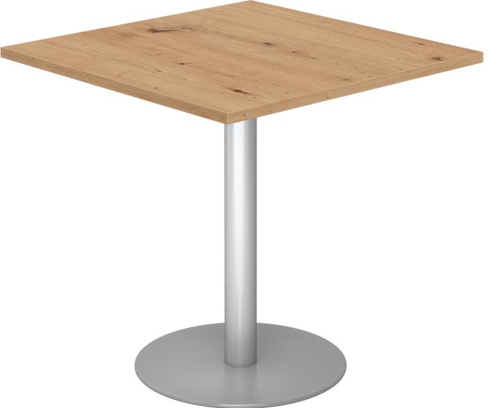 Hammerbacher Table de réunion 80x80cm chêne cendré/argenté (80 x 80 x 74.50 cm)