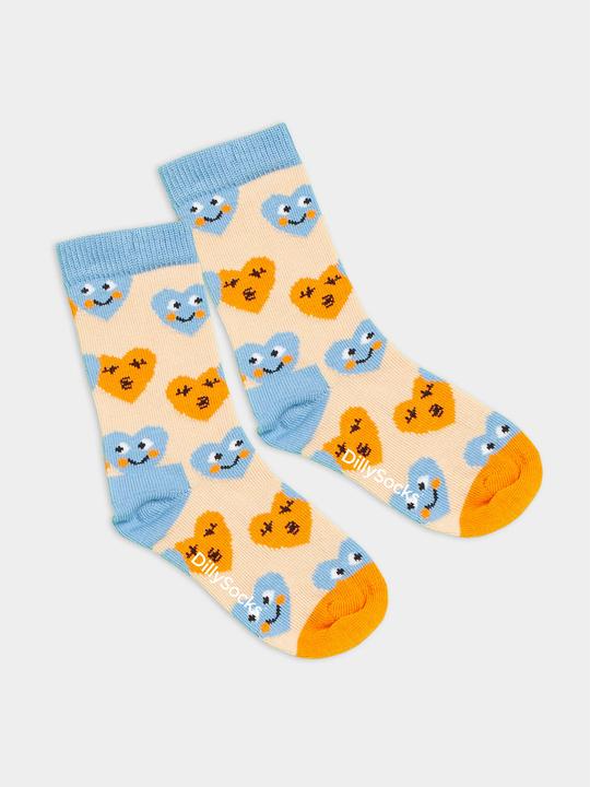 Actual product image DillySocks Lil Smiling Hearts (Single pack, 15 - 18)