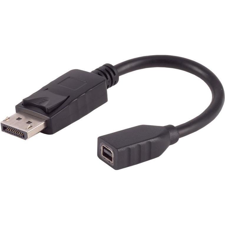 Shiverpeaks -BASIC-S--DisplayPort 1.2 Adapter, DisplayPort Stecker auf Mini DisplayPort Buchse, 4K, 0,2m (0.20 m, Displa...