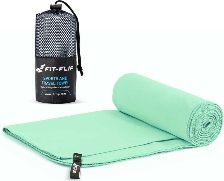 Actual product image Fit-Flip Mikrofaser Handtuch schnelltrocknend mit Tasche 80x160cm (80 x 160 cm)