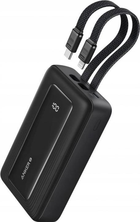 Produktbild Anker | Power Bank | A1680G11 | 10000 mAh | USB-C 30W, Lightning 27W | Built-In USB-C and Lightning Cables (10000 mAh, 30 W)