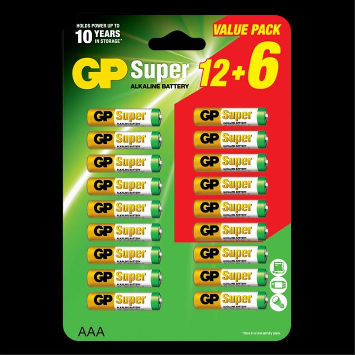 Produktbild GP Batteries GP Super Alkaline AAA Battery 24A/LR03 18-pack (18 Stk., AAA)
