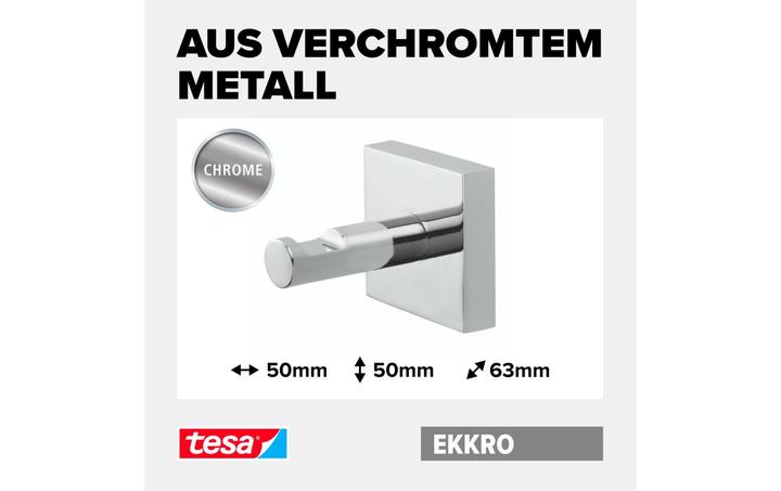 Produktbild tesa EKKRO Mantelhaken inkl. Klebelösung ohne Bohren