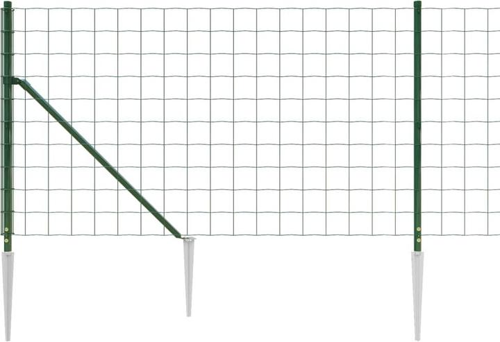 Produktbild vidaXL Maschendrahtzaun Bodenhülsen Gartenzaun Drahtzaun Drahtgitter Grün