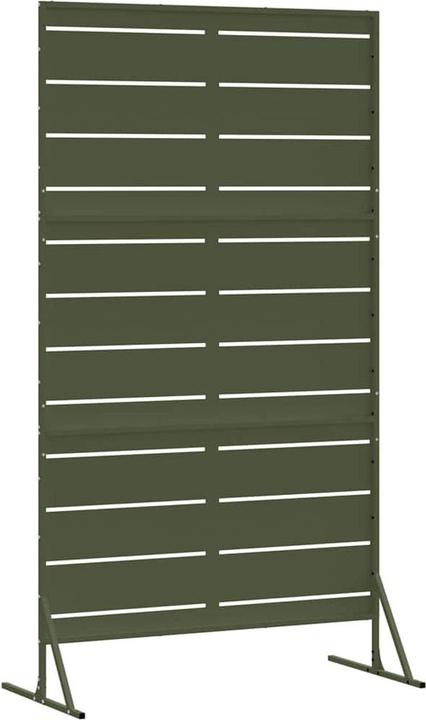 vidaXL Metallzaunpanel Olivgrün Pulverbeschichteter Stahl