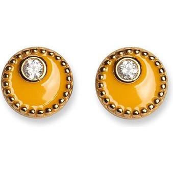 Oliver Weber Collection, Ohrringe, Oliver Weber - Gold-plated earrings with yellow enamel Meliora 62258G YEL