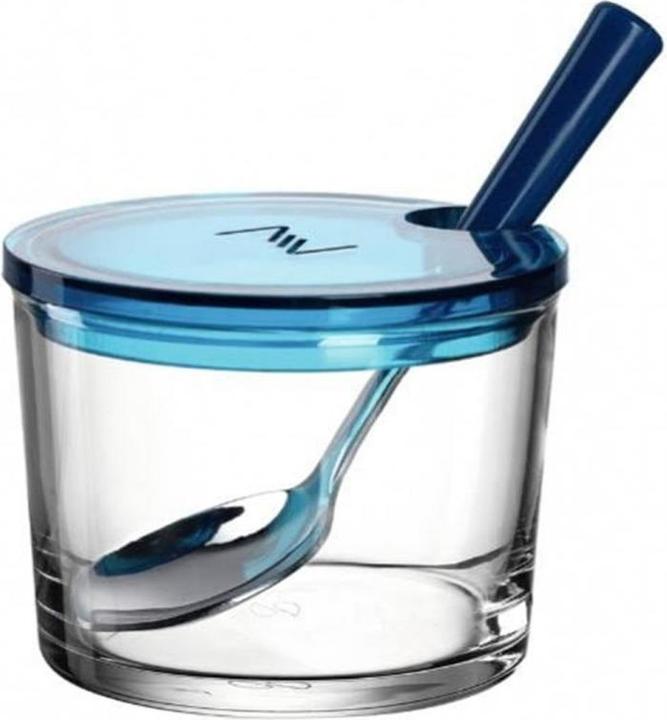 Montana: Marmeladendose Brunch mit Löffel, Transparent/Blau (0.22 l)