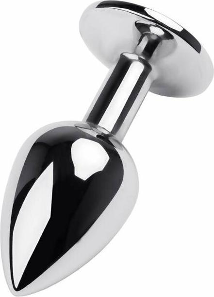 Toyfa Silberner Analplug Metall, mit rotem Edelstein