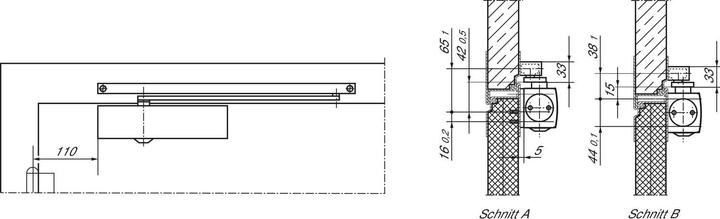 Produktbild Geze Türschliesser TS 5000, EN 2-6, mit Gleitschiene, ohne Feststellung, silber