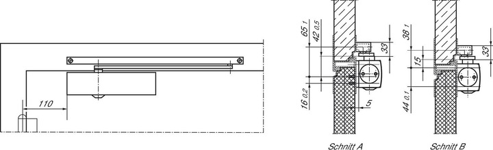 Produktbild Geze Türschliesser TS 5000, EN 2-6, mit Gleitschiene, ohne Feststellung, weiss