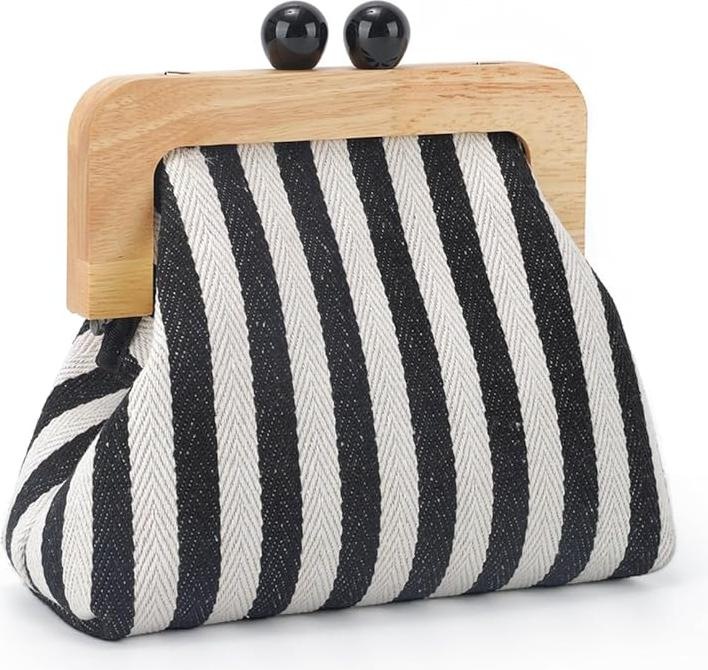 Only-Bags.Store Damen-Kupplung Geldbörse für Abend Partei, gestreiftes Muster Crossbody Bag, Designer Mode