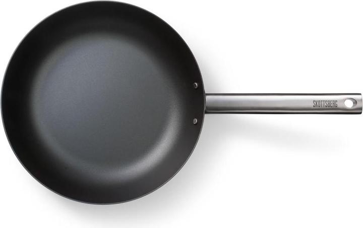 Image du produit Skottsberg Wok Acier au carbone, 28 cm de diamètre, poignée en acier inoxydable (28 cm, Acier au carbone)