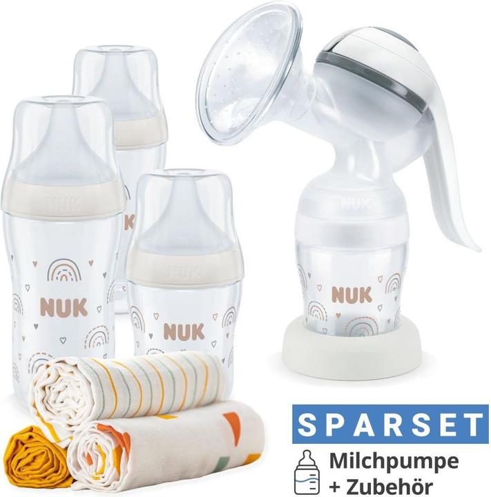 NUK Milchpumpen Premium Still-Set Basic 7-tlg. - Handmilchpumpe