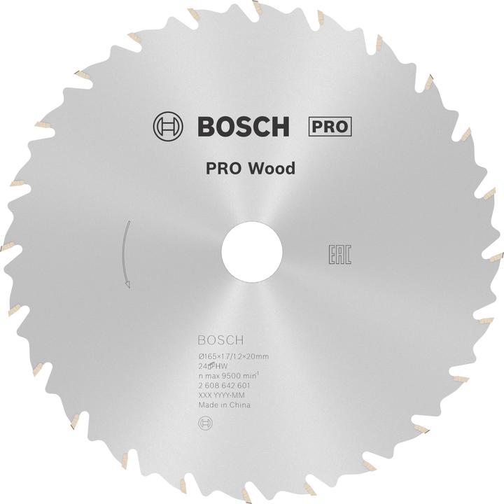 Produktbild Bosch Professional Zubehör PRO Wood Kreissägeblatt, 165 x 1.7 x 20 mm