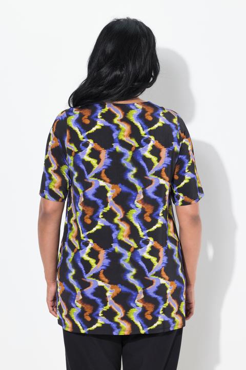 Immagine prodotto Ulla Popken Maglia dal taglio svasato in tessuto fluente con scollo a V e mezze maniche (42, 44)
