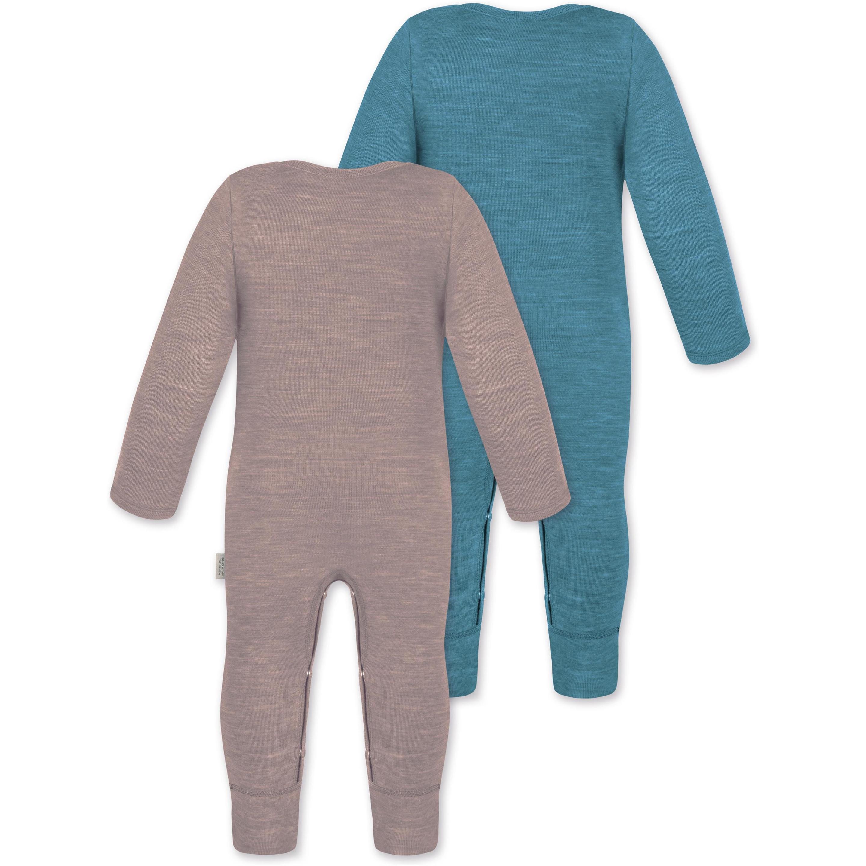 Thumbnail - Normani, Herren, Strampler, 2er Pack Baby Merino Strampler „Tangoio" - 9595, Blau, (92)