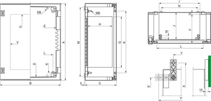 Produktbild Schneider Electric Wall Box w/ Plain Door, 647x436x250mm (43.60 cm, 64.70 cm)