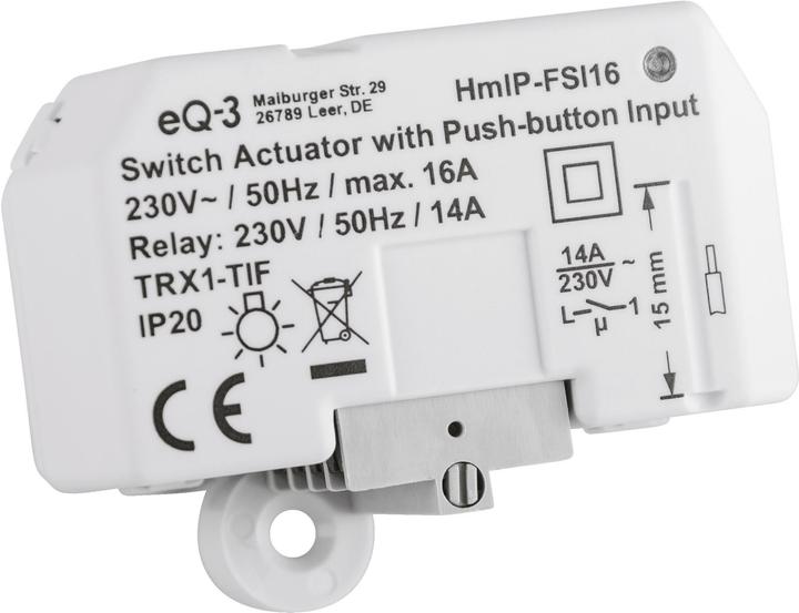 Produktbild Homematic IP Schaltaktor mit Tastereingang (16 A) (Schaltaktor)