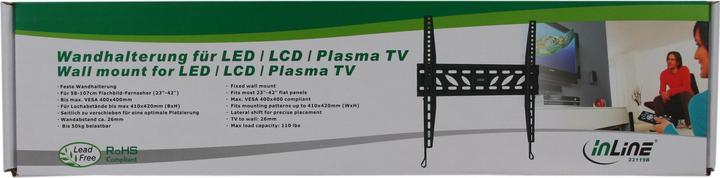 Actual product image InLine Mounting kit (fixed wall mount) for flat panel - Black - Picture (Wall, 42", 50 kg)