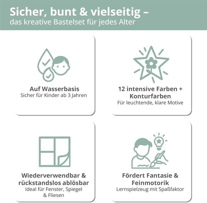 Produktbild LM Kreativ Window Color Set mit 17 Farben und Malvorlagen (Mehrfarbig)