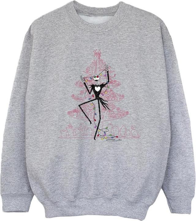 Actual product image Disney Girls The Nightmare Before Christmas Tree Pink Sweatshirt (152, 158)