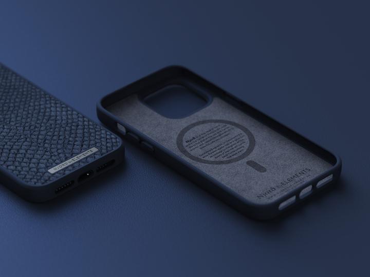 Immagine prodotto Njord Custodia rigida Salm.Leather Magsafe blu (Apple iPhone 14 Pro Max)