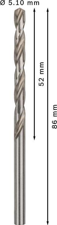 Produktbild Bosch Professional Zubehör PRO Metal HSS-G Spiralbohrer, 5,1 x 52 x 86 mm (5.1 mm)