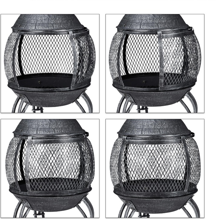 Actual product image Relaxdays Garden Chiminea Grey