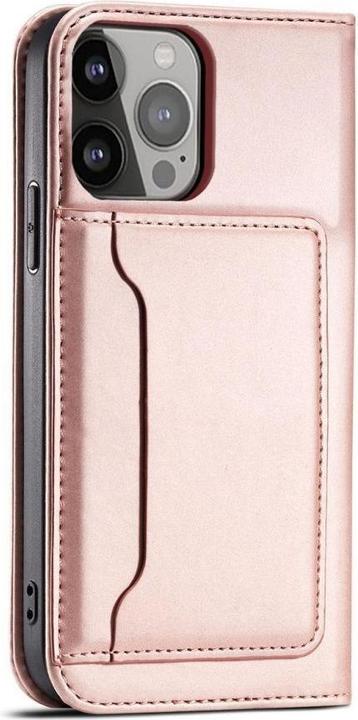 Produktbild Hurtel Magnetkarten-Etui für Samsung Galaxy S23+ Flip-Cover Geldbörsenständer pink (Samsung Galaxy S23+)