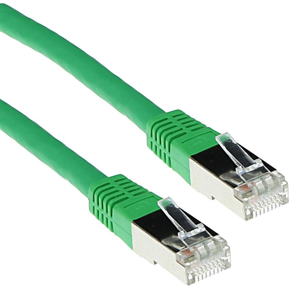 Thumbnail - ACT Green 1 meter LSZH SFTP CAT6A patch cable with RJ45 connectors. Cat6a s/ftp lszh green 1.00m (S/FTP, CAT6a, 1 m), Ne...