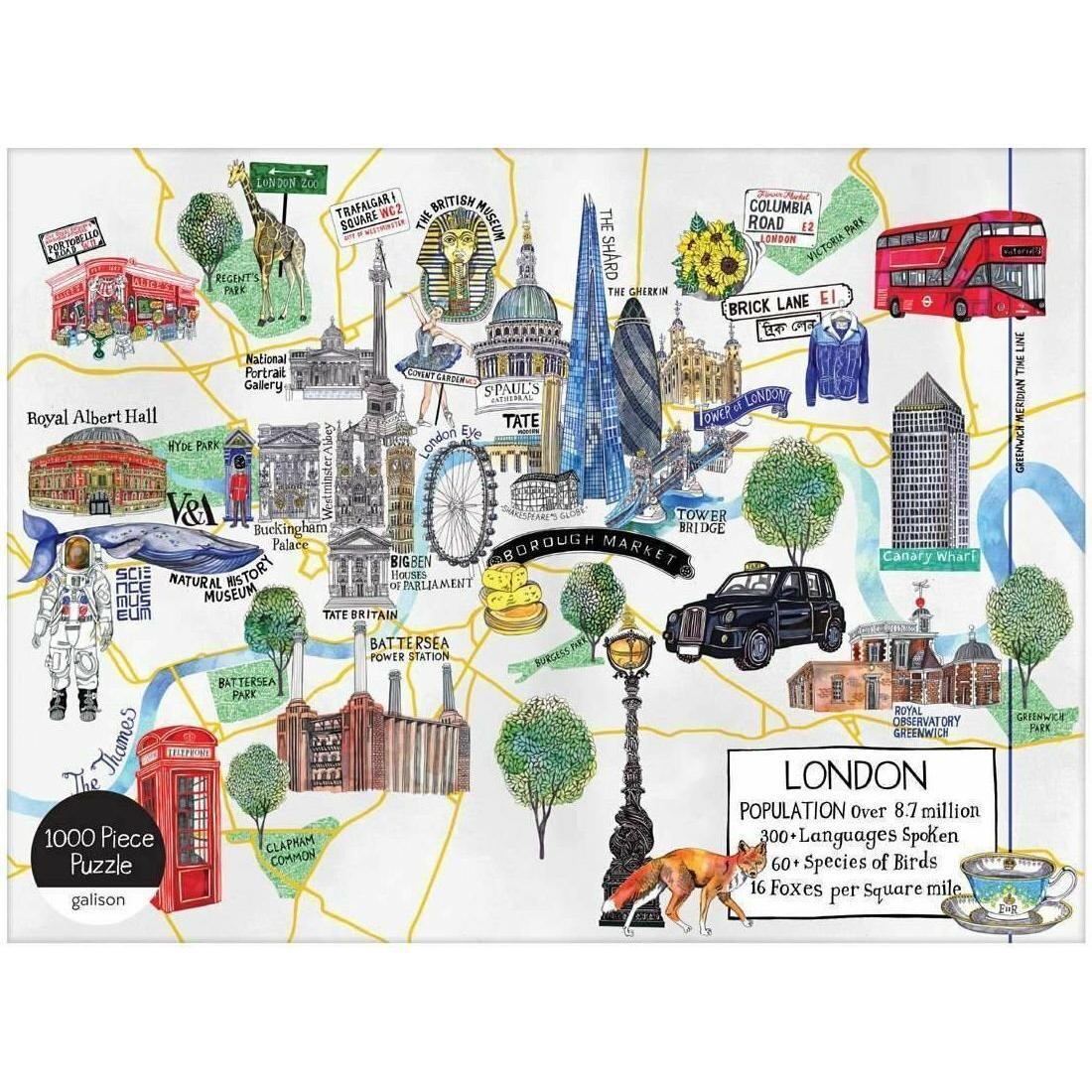Thumbnail - Galison Puzzle Karte von London 1000 Teile (1000 Teile)