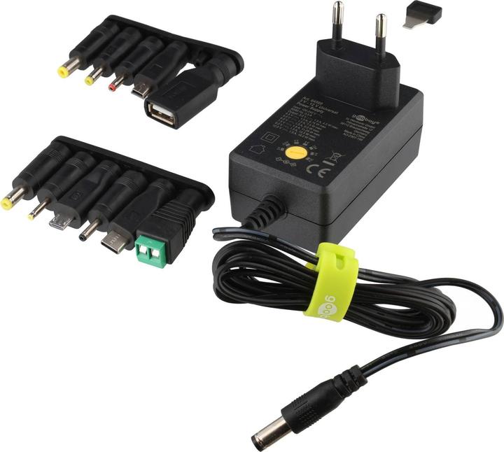 Actual product image Goobay 3 V - 12 V universal power supply 1.5A
