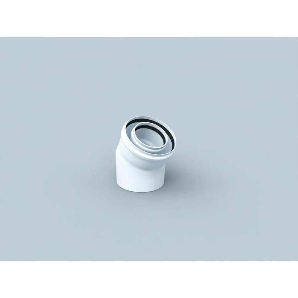 Bertrams, Zubehör Sanitärinstallation, Bogen Polyline LAS 45Grad, DN 80/125, innen, weiss