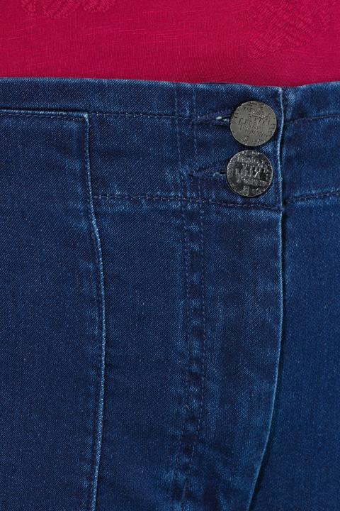 Produktbild Ulla Popken Jeans-Culotte Rose, weites Bein, Komfortbund, wadenlang (48)