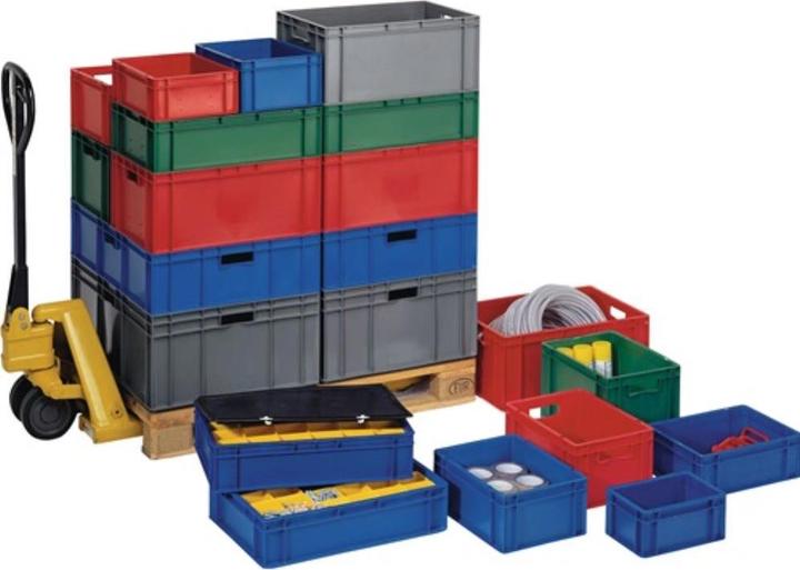 Actual product image kaiserkraft Euro-size stacking containers, walls and base closed
