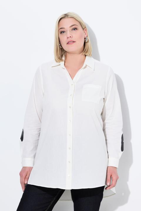 Immagine prodotto Ulla Popken Blusa lunga con scritta stampata sul retro, collo da camicia e maniche lunghe (46, 48)