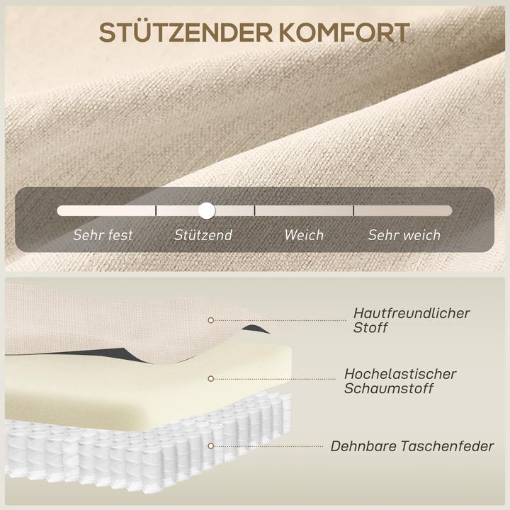 Produktbild Homcom Sofa Polyester, Kautschukholz Beige (2-Sitzer)