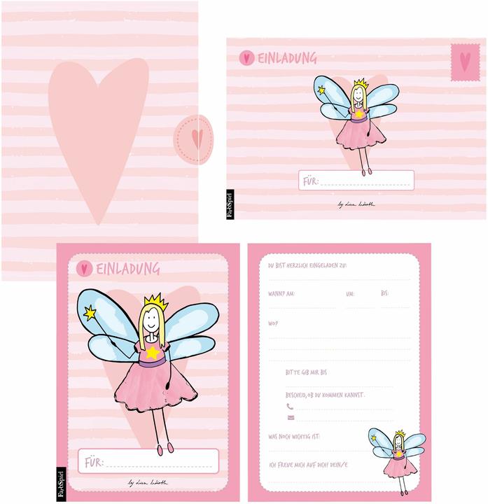 Image du produit 12 cartes d'invitation anniversaire fille (fées). Cartes d'invitation d'anniversaire pour enfants (A6, Quadrillé, Couverture rigide)