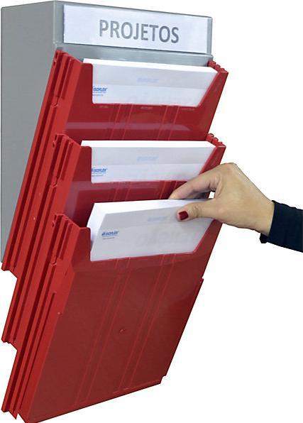 Actual product image Eichner BIG wall-mounted sorting system, for format A4, filling height 34 mm, red (A4)